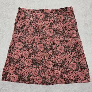 NWT L.L. Bean Classic Straight Fit Linen Blend Skirt Size Large Floral Print